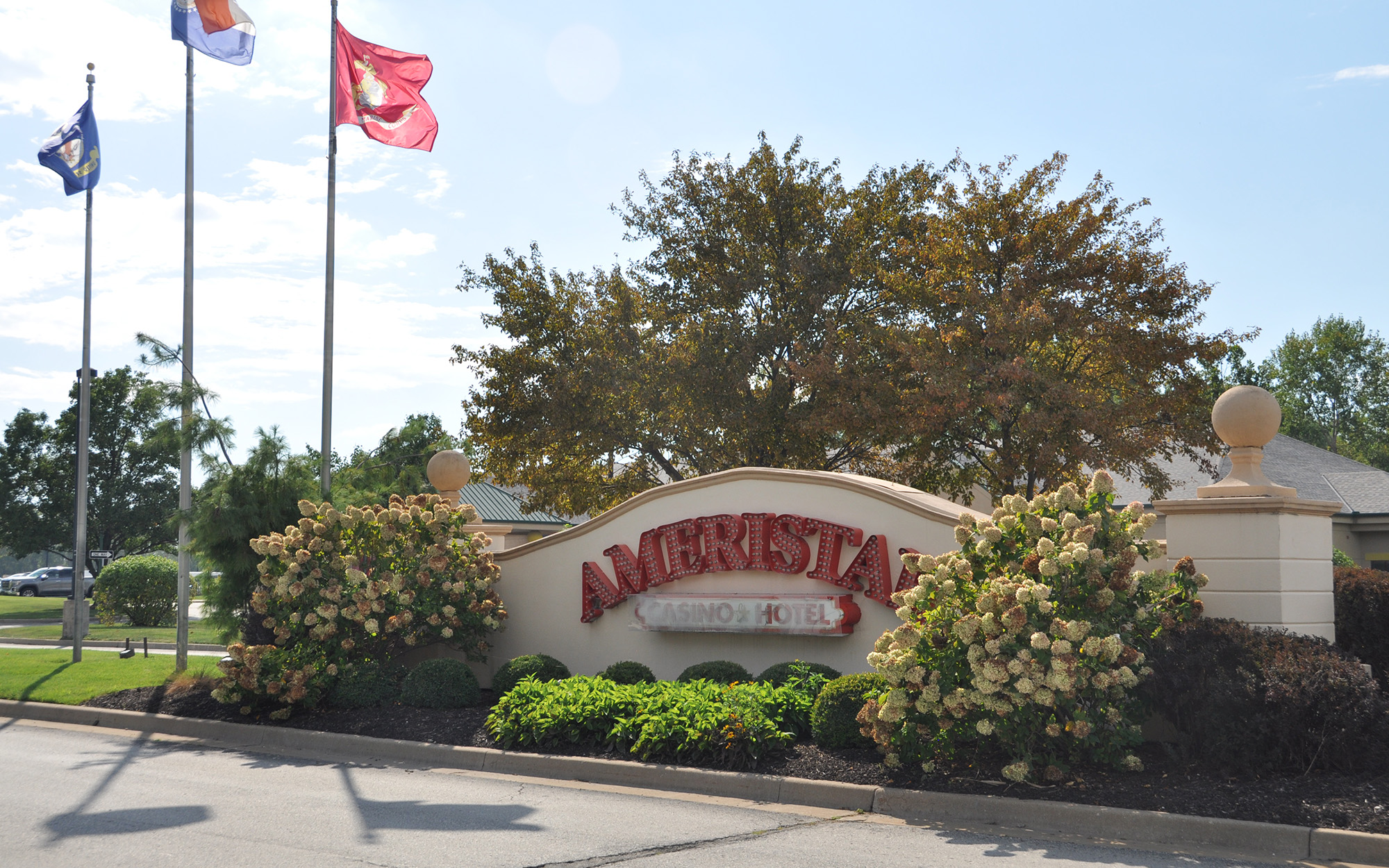 Commercial Ameristar Logo On Sign And Flags
