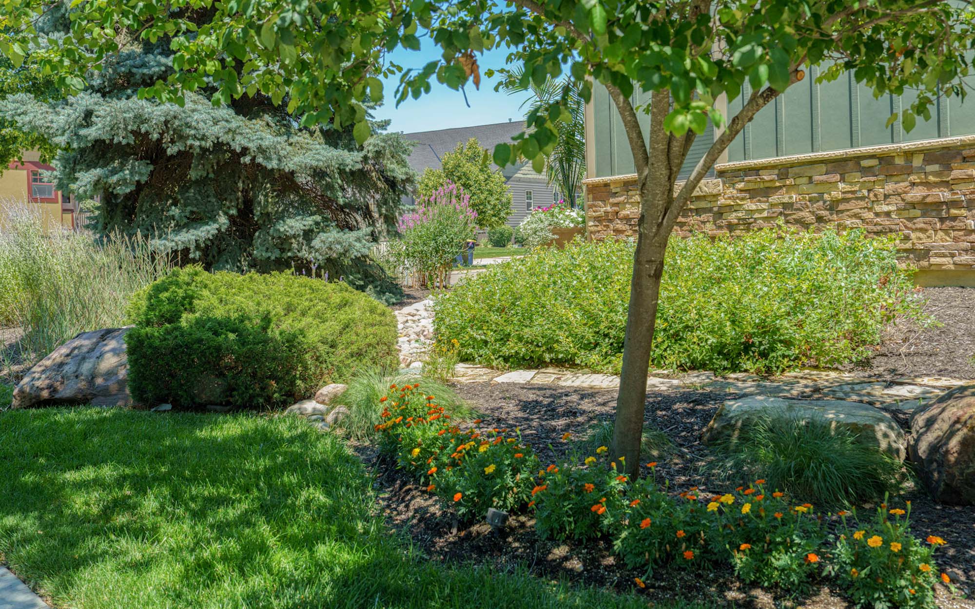 Estate Smith Schoal Creek Landscaped Walkway Backyard