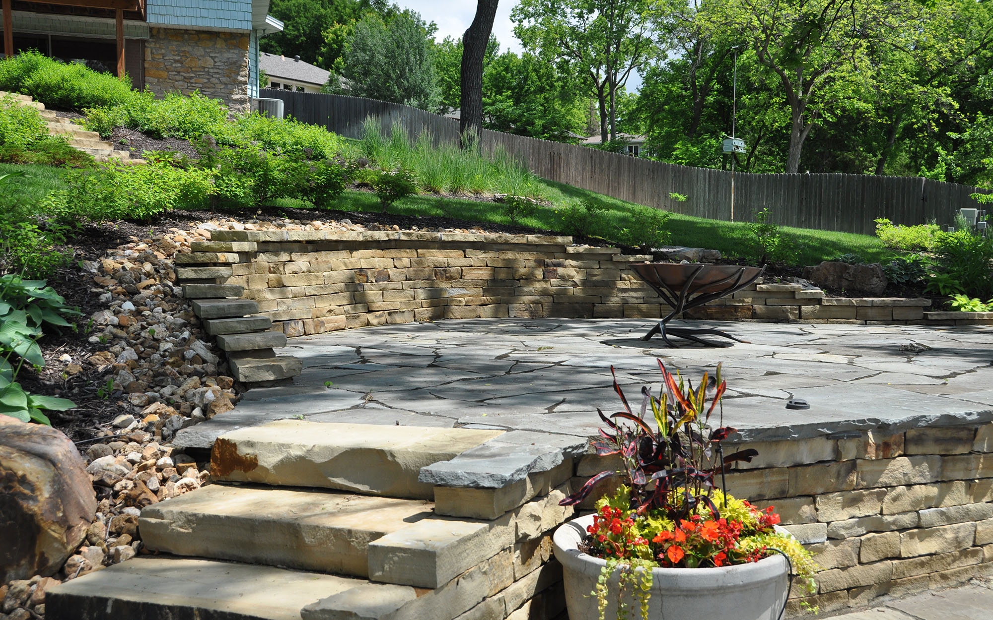Estate Smith Weatherby Lake Stairs And Stone Patio