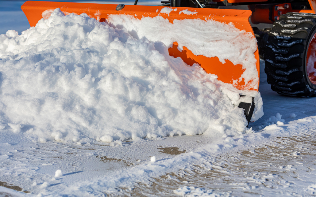 Snow Removal From Driveway With Snowplow